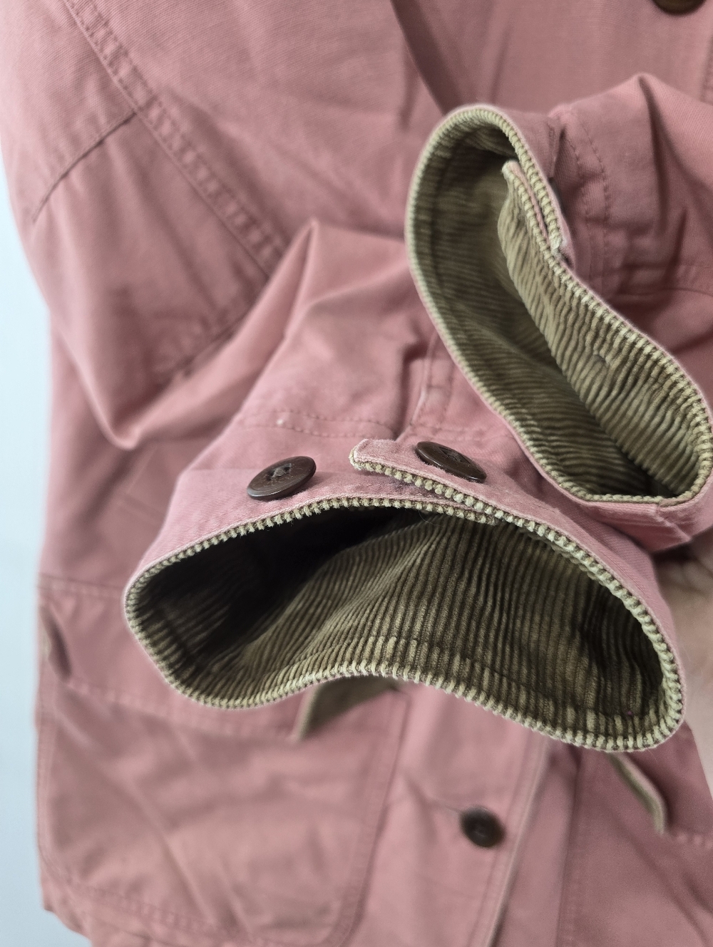 LL Bean Barn Jacket Corduroy Trim Vintage VTG 90s Y2k Chore Coat Button Front M - Picture 10 of 16
